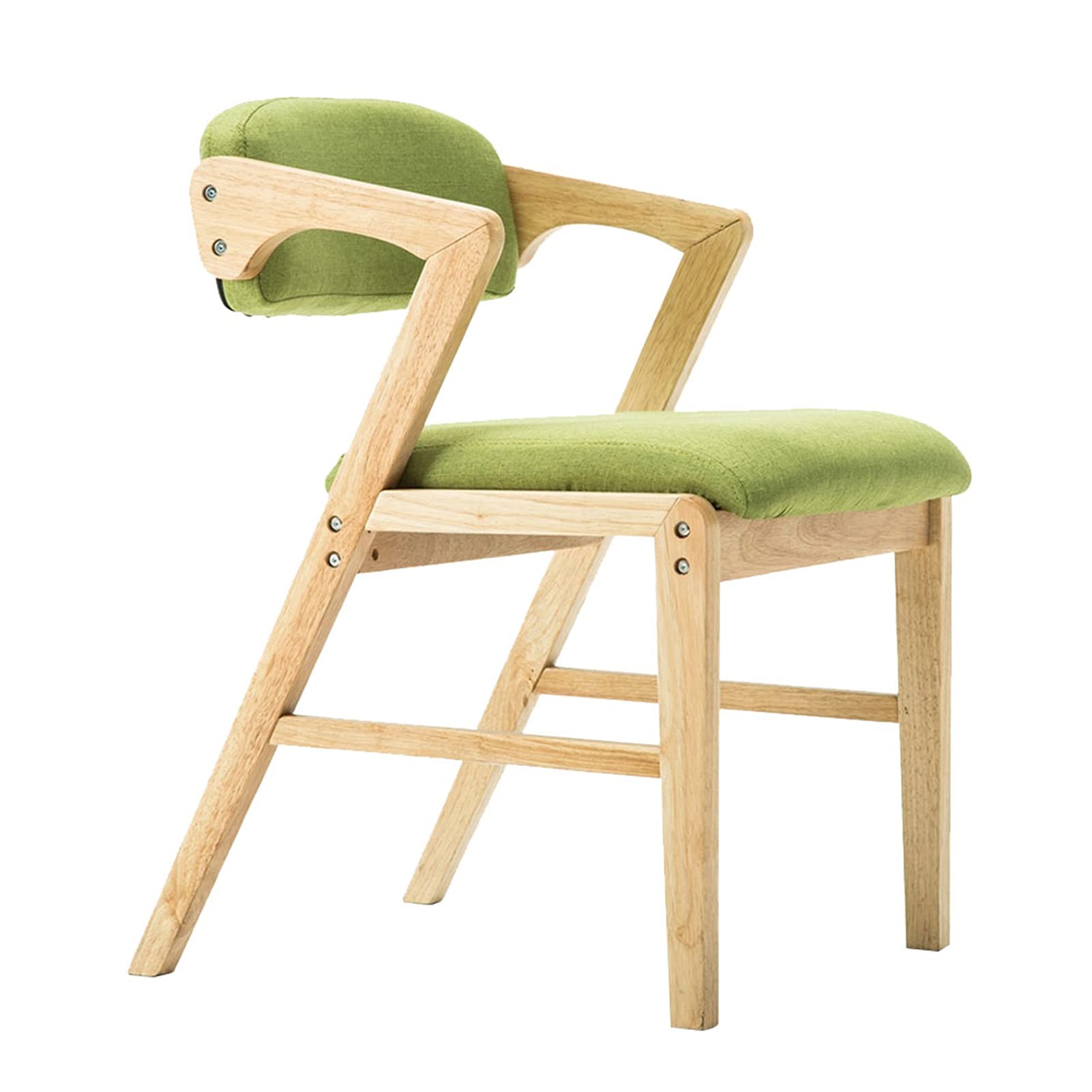 SJWA Linen Upholstered Dining Chair - Sturdy & Comfortable Armchair for Kitchen, Living Room, Bedroom or Reception Area (Green) - Perfect for Home Decor, Office Waiting Rooms and Small Spaces