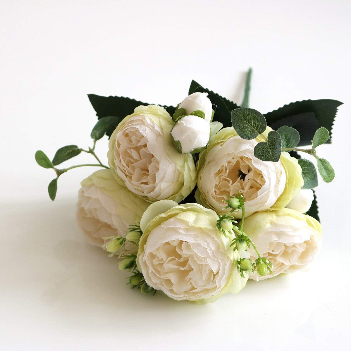 Unbreakable Plastic Flower Vase - Modern Home Decor, Imitation Rattan & Ceramic Look, European Style Wedding Centerpiece (White) - Perfect for Living Room, Dining Table & Outdoor Decorations