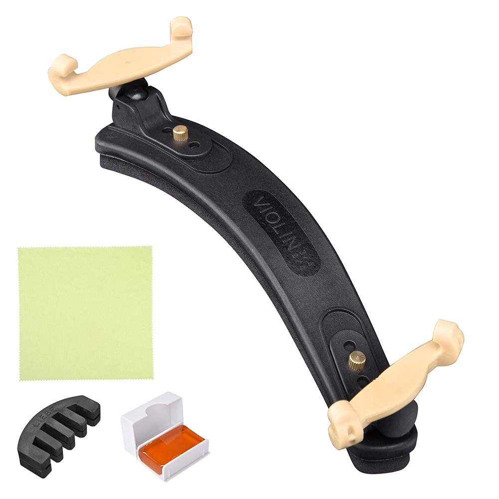 Premium Violin Shoulder Rest 4/4 & 3/4 Size - Soft Sponge & Nylon Padding for Comfort - Adjustable Black Shoulder Support - Ideal for Students, Professionals & Practice Sessions