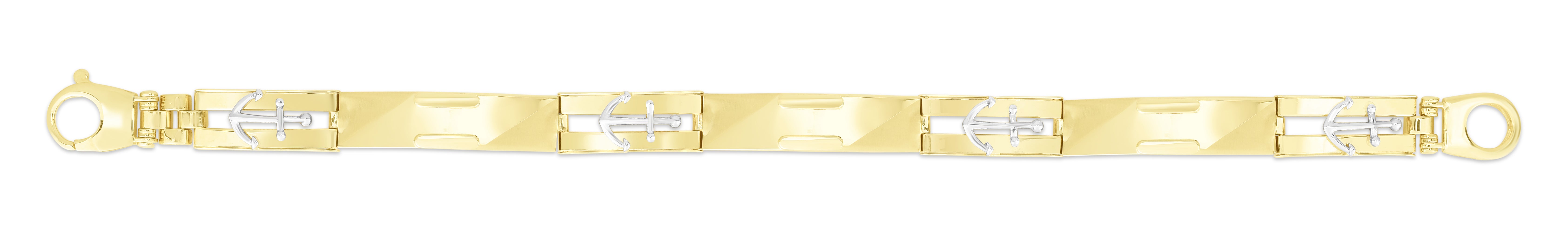 14K Gold 9mm Nautical Anchor Bracelet for Men - Stylish Marine Jewelry Gift for Sailors, Beach Lovers & Water Enthusiasts