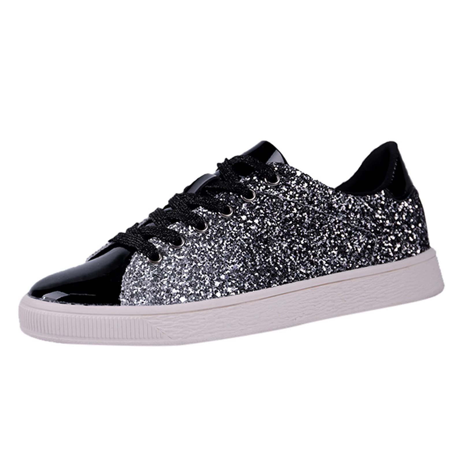 Sparkly Sequins Women's Sneakers - Fashion Casual Shoes for Nightclub, Party & Daily Wear | Comfortable Wild Style Solid Color Design