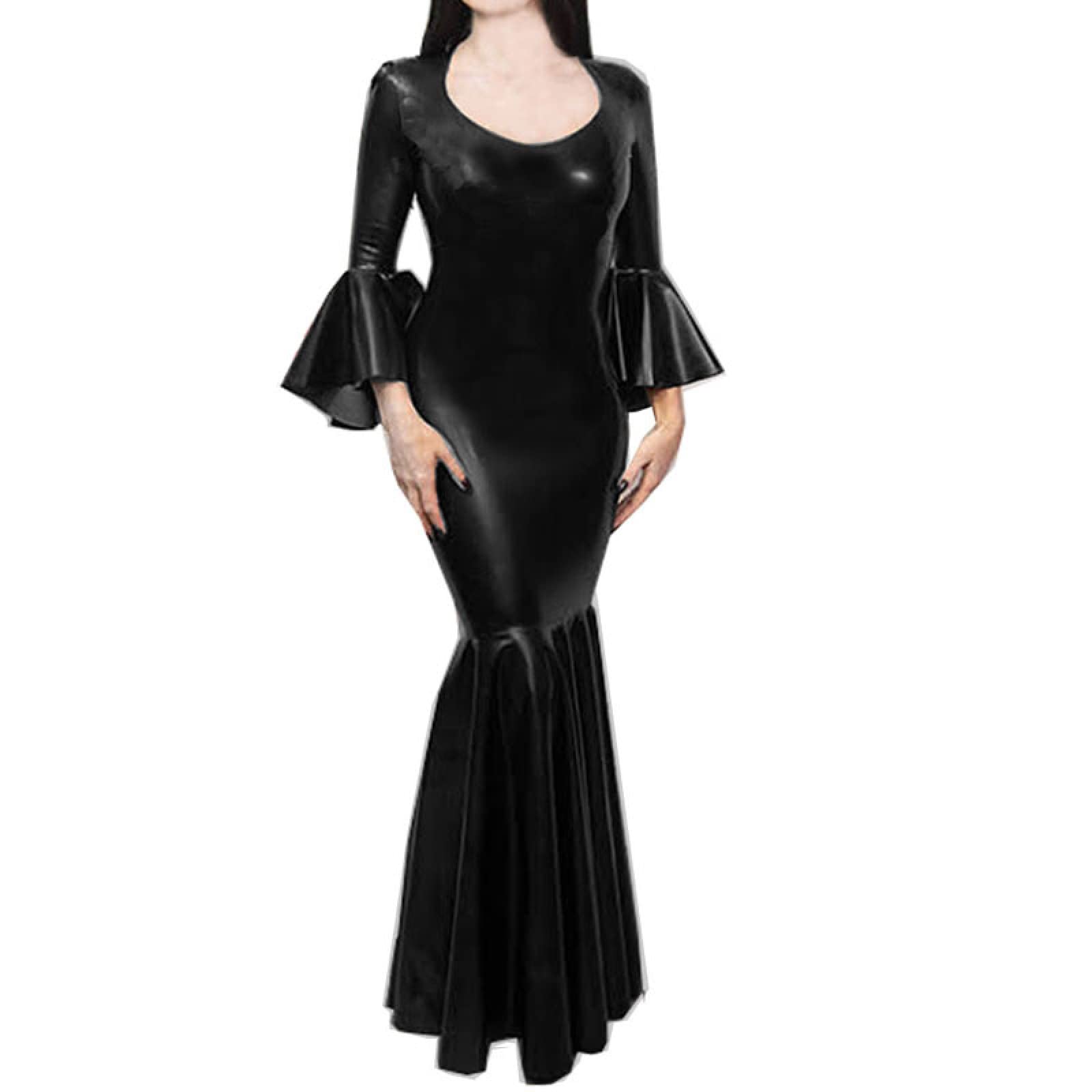 Elegant Flare Sleeve O-Neck Fishtail Evening Dress - Sexy Plus Size Bridesmaid Gown for Weddings, Parties & Special Occasions