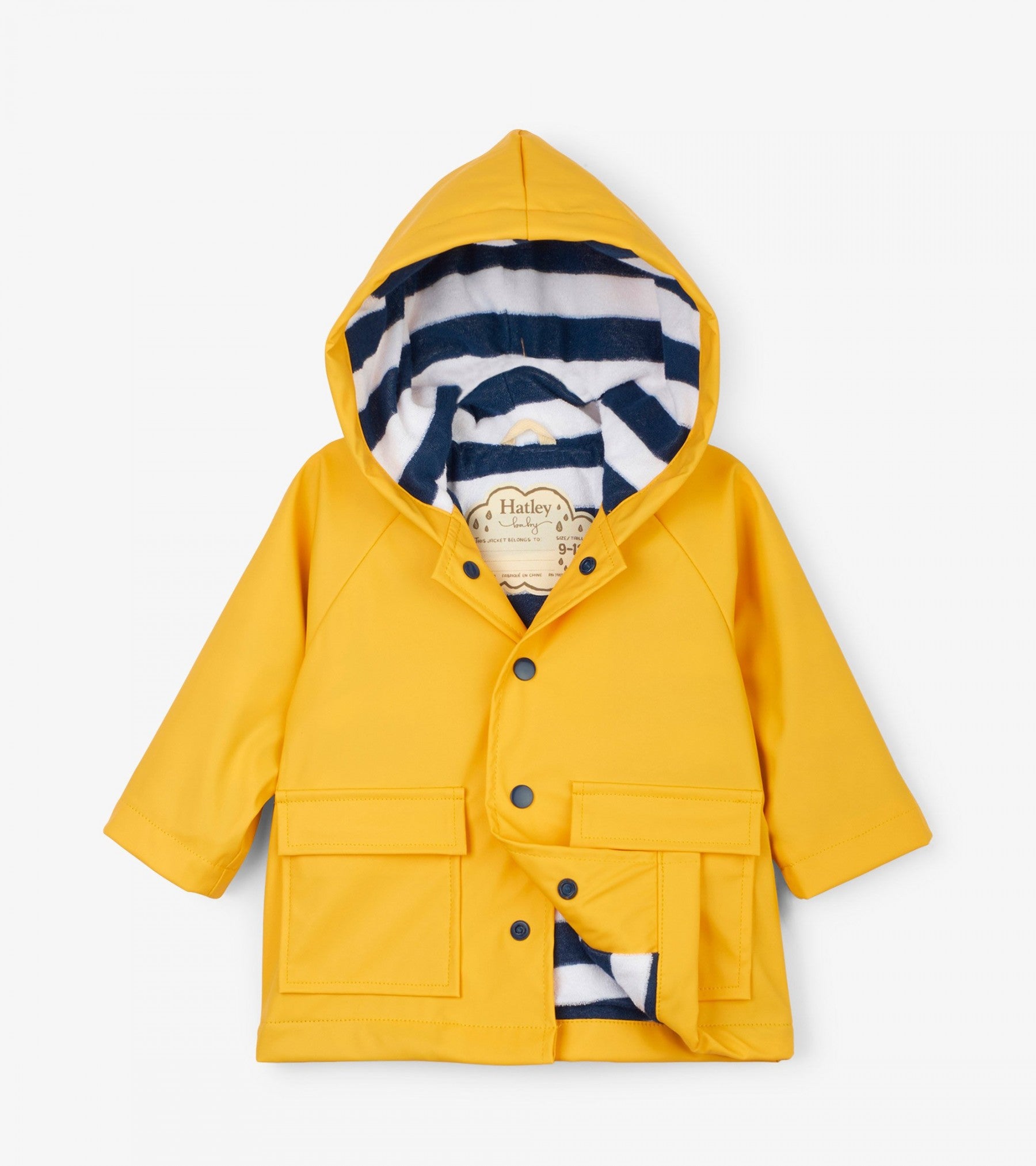 Hatley Baby Raincoat for Toddlers - Waterproof Yellow Rain Jacket for Boys & Girls - Outdoor Play, Park Walks & Rainy Day Adventures