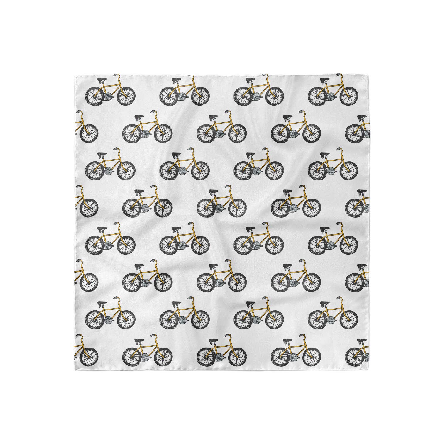 Ambesonne Cartoon Head Scarf - Yellow Bicycle Pattern Hair Wrap for Women, Fashionable Bandana & Headband - Perfect for Cycling, Running, Yoga and Outdoor Activities