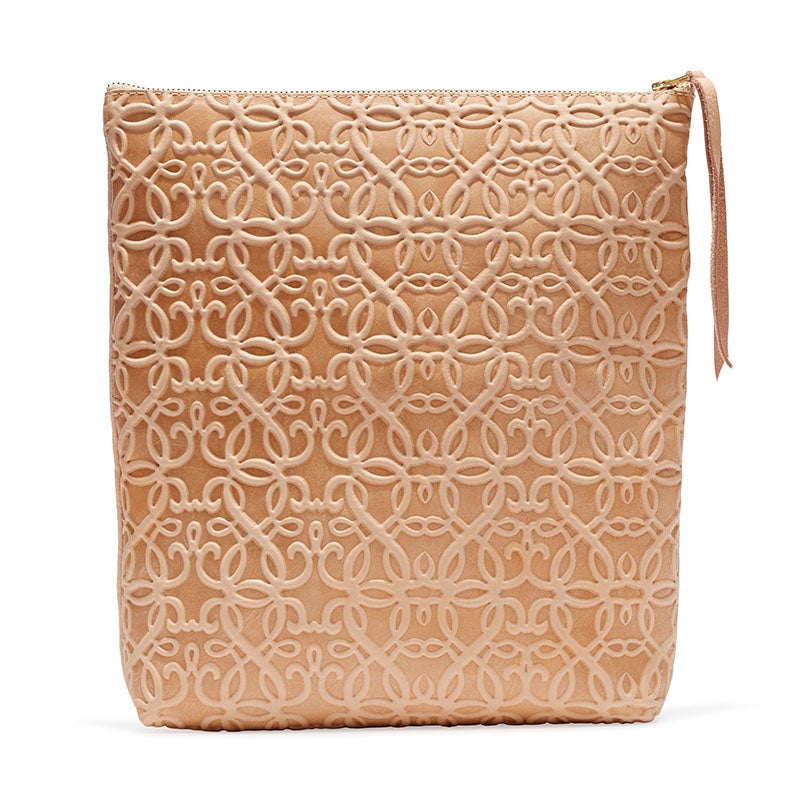 Gabriel Genuine Leather Fold Over Clutch Purse - Blush Pink Women's Wallet for Evening Parties & Date Nights