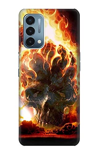 OnePlus Nord N200 5G Phone Case - Hell Fire Skull Design | Shockproof Protective Cover for Men & Women | Perfect for Outdoor, Work & Daily Use
