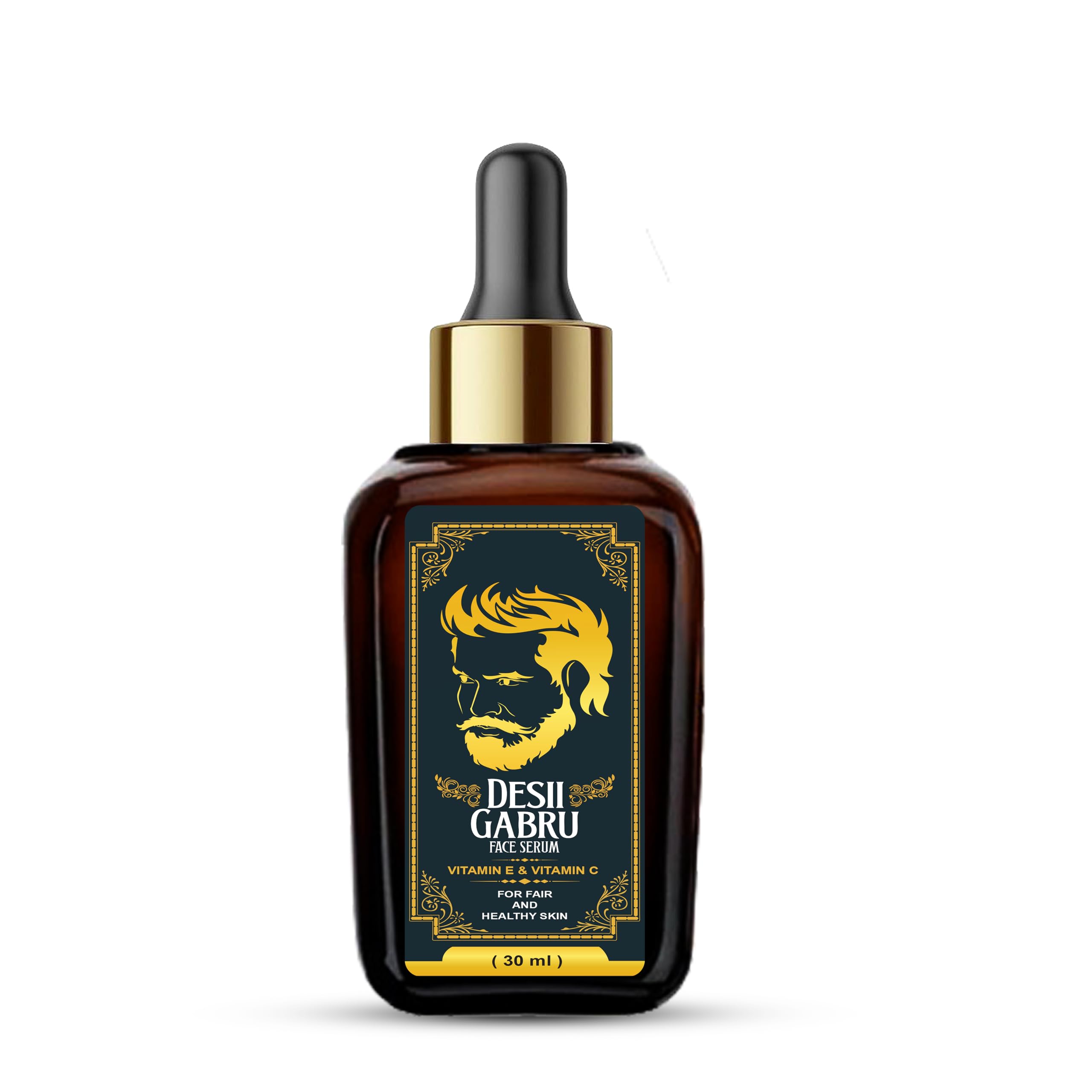 Desii Gabru Vitamin C Face Serum with Hyaluronic Acid & Niacinamide - Hydrating & Brightening Formula for Glowing Skin (30ml) - Reduce Dark Spots & Even Skin Tone - Perfect for Daily Skincare Routine & Anti-Aging Care