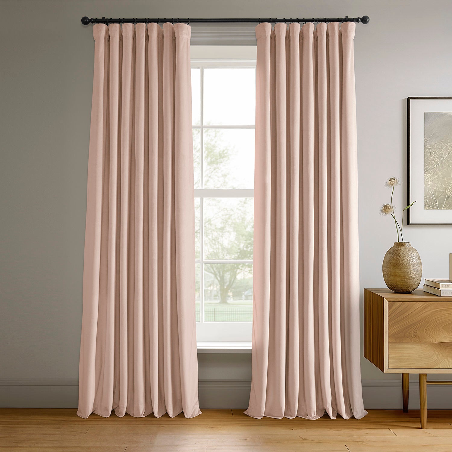 Rosey Dawn Signature Velvet Blackout Curtains - Thermal Insulated Room Darkening Drapes for Bedroom, Living Room & Nursery (Black, 84x54 Inches) - Perfect for Light Blocking, Noise Reduction & Energy Efficiency