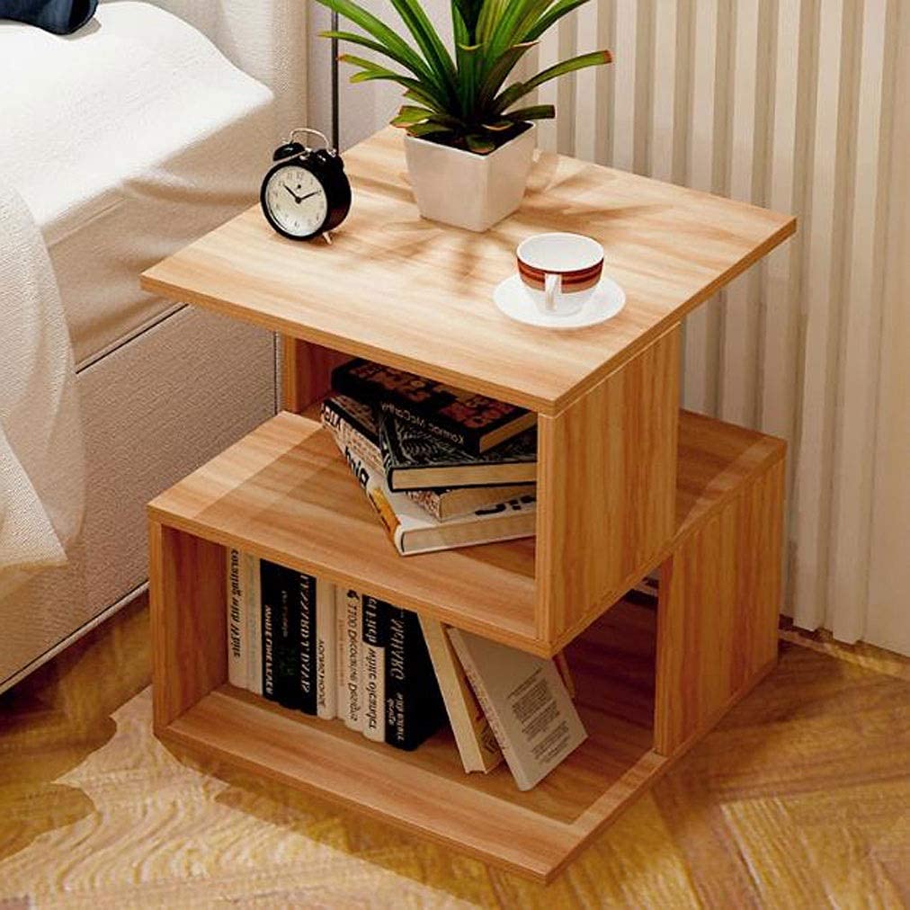 3-Tier Small Side Table - Compact Coffee Table, Bedside End Table, Sofa Corner Table for Living Room & Bedroom - 40x40x43cm - Perfect for Small Spaces, Apartment Decor, and Nightstand Use