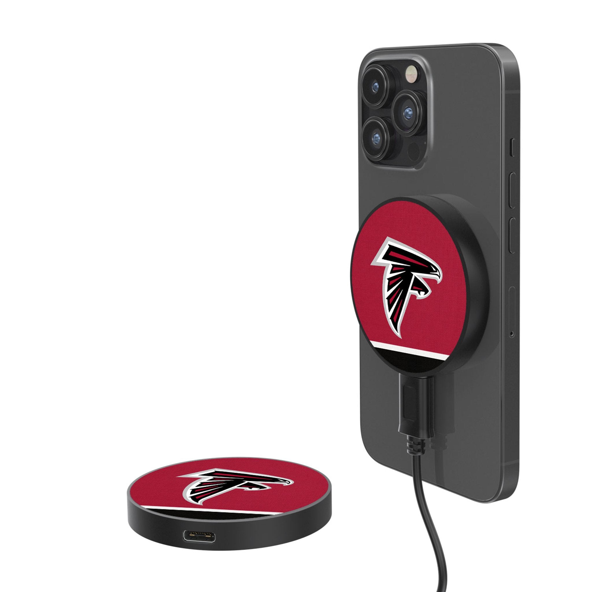 Atlanta Falcons NFL Team 15W Fast Wireless Magnetic Charger - Perfect for iPhone, Car, Home & Office Charging