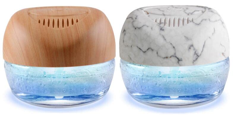 2-Pack Water-Based Air Purifier & Humidifier with 7-Color LED Mood Light - Odor Eliminator for Home, Bedroom, Office | Improves Air Quality & Creates Relaxing Atmosphere