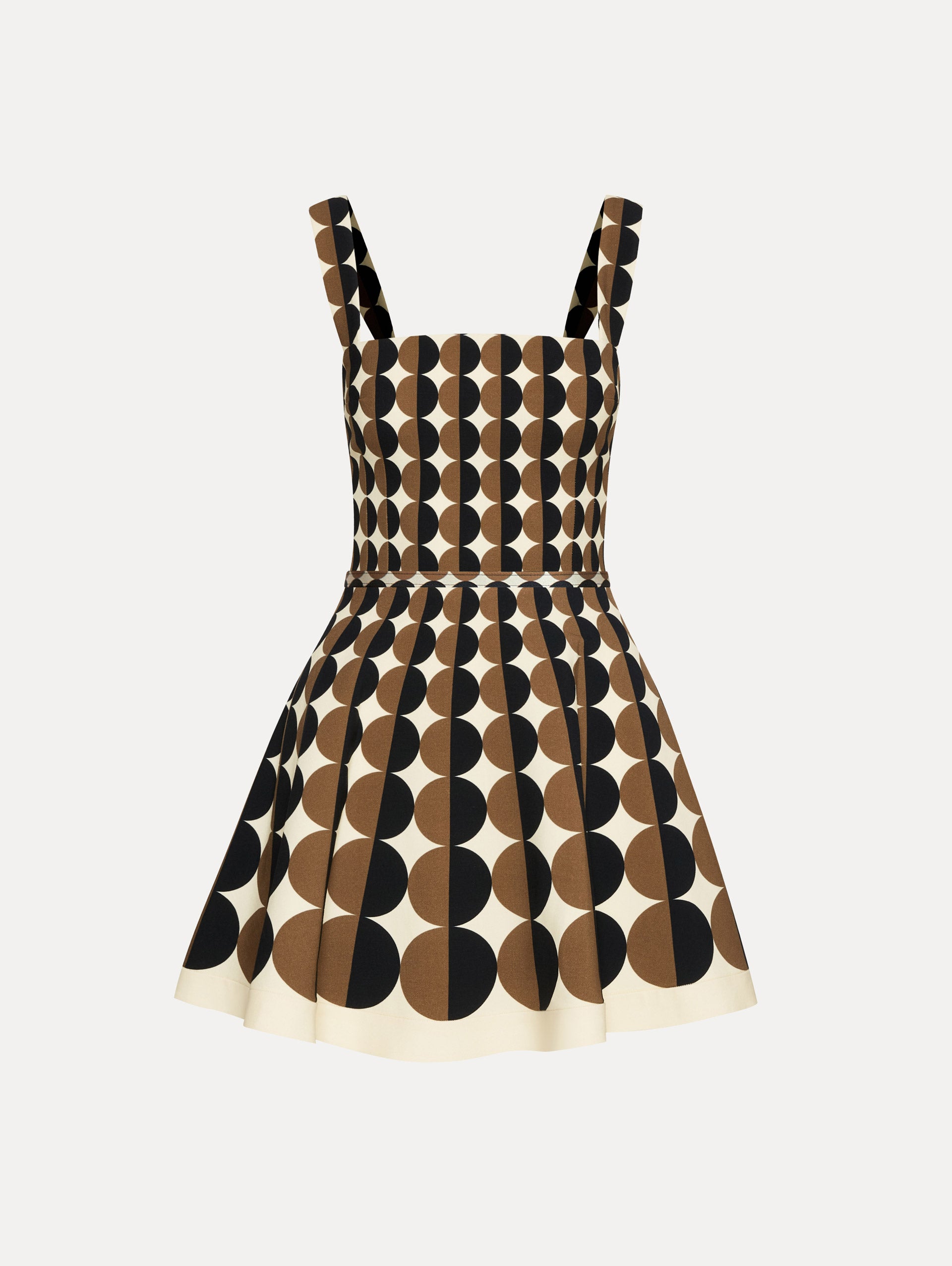 Geometric Circle Wool Dress for Women - Elegant Winter Office Wear & Holiday Party Outfit