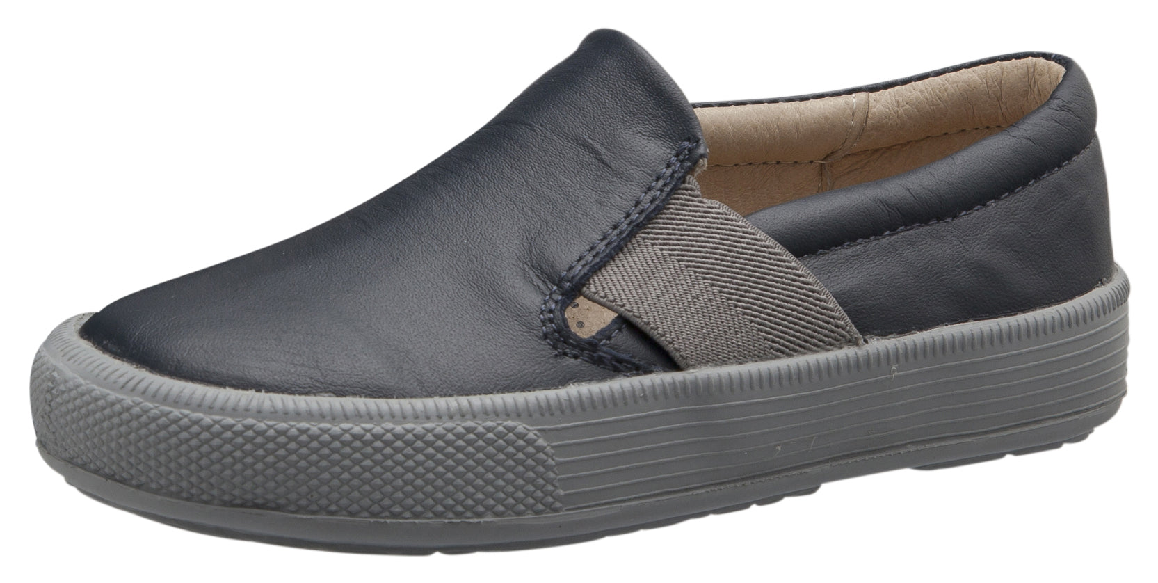 Old Soles 6084N Perforated Leather OG Hoff Slip-On Elastic Loafer Sneakers for Men - Navy/Grey | Comfortable Casual Shoes for Walking, Office & Everyday Wear