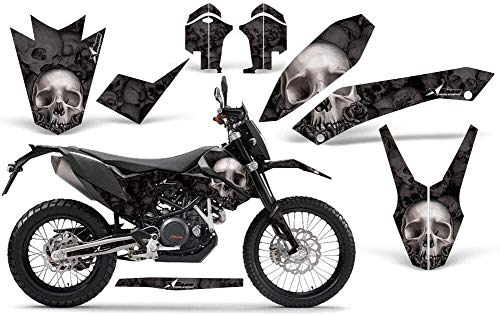 AMR Racing MX Dirt Bike Graphics Kit - Premium Sticker Decal for KTM 690 Enduro (2012-2018 Models) - Bones Black Design | Off-Road Motorcycle Customization & Racing Accessories