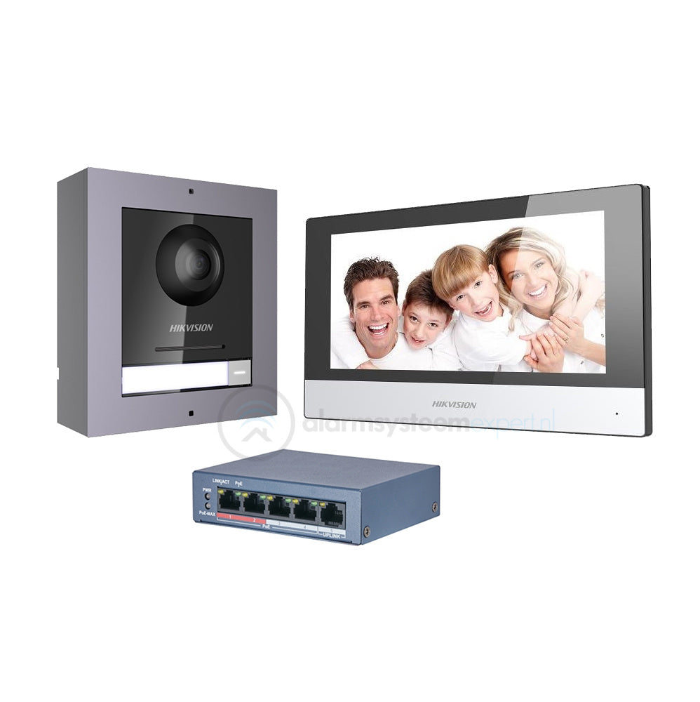 DS KIS602 Complete Intercom System Kit with PoE Switch - Secure Home & Office Communication Solution for Apartments, Warehouses, and Businesses