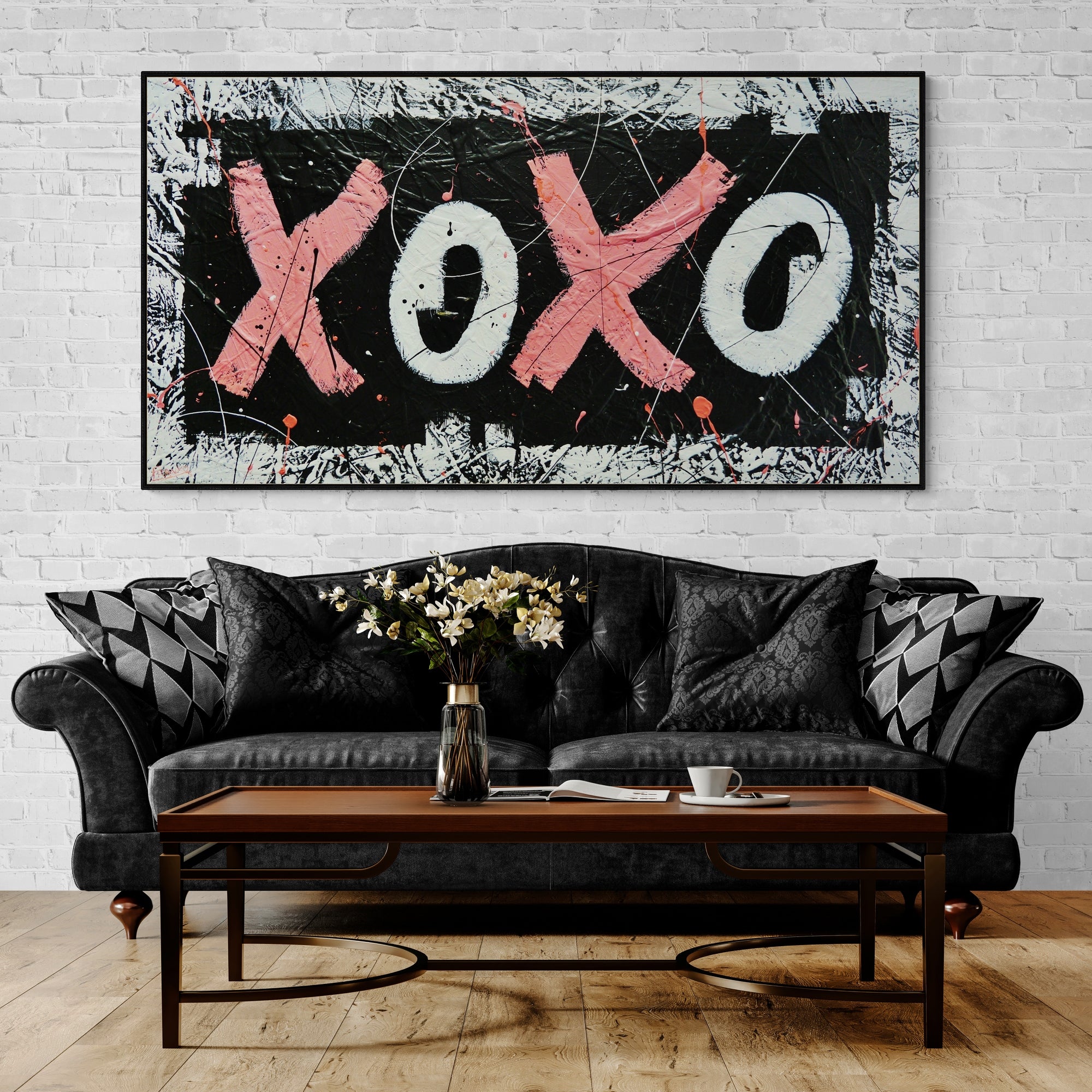 Free Lovin 190cm x 100cm Textured Urban Pop Art Canvas Painting - Modern Wall Decor for Living Room, Bedroom & Office