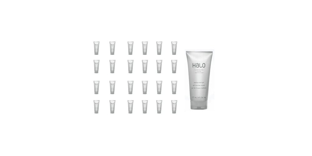 Graham Webb Halo Medium Hold Styling Gel - 6 oz (24 Tubes) | Strong Hair Hold for Men & Women | Perfect for Curly, Wavy & Straight Hair Styles