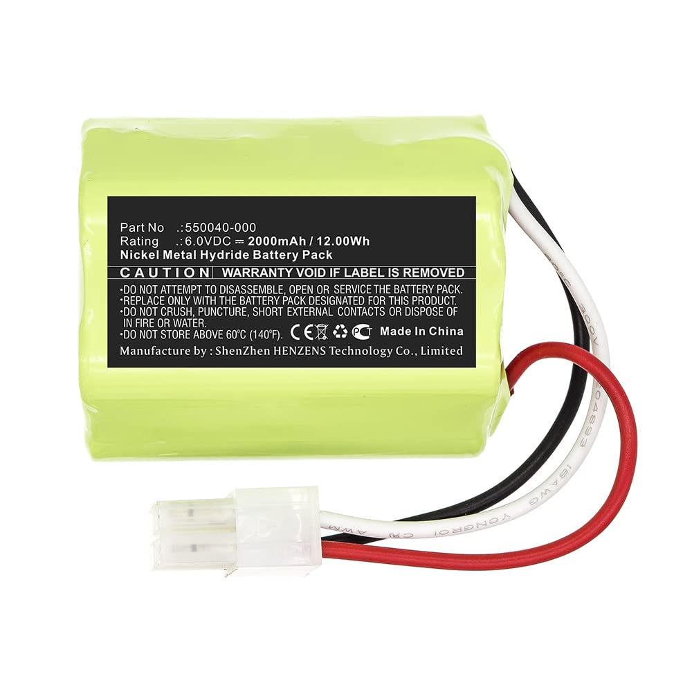 Synergy Digital Printer Battery - 6V 2000mAh Ni-MH Ultra High Capacity Replacement for ONeil Microflash 2 Printer & 550040-000 Battery - Perfect for Retail, Warehouse, and Shipping Label Printing