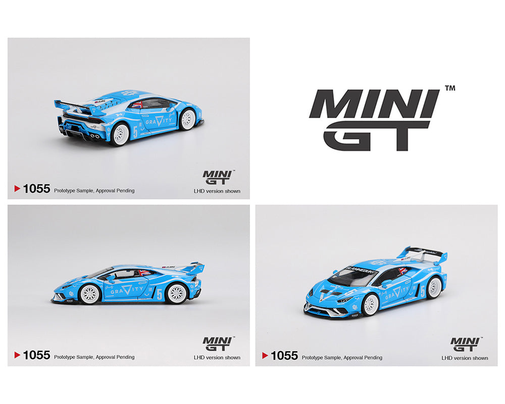 PREORDER MINI GT 1:64 LBWORKS Lamborghini Huracán GT GRAVITY Blue Diecast Model Car - Perfect for Collectors, Display, and Racing Enthusiasts
