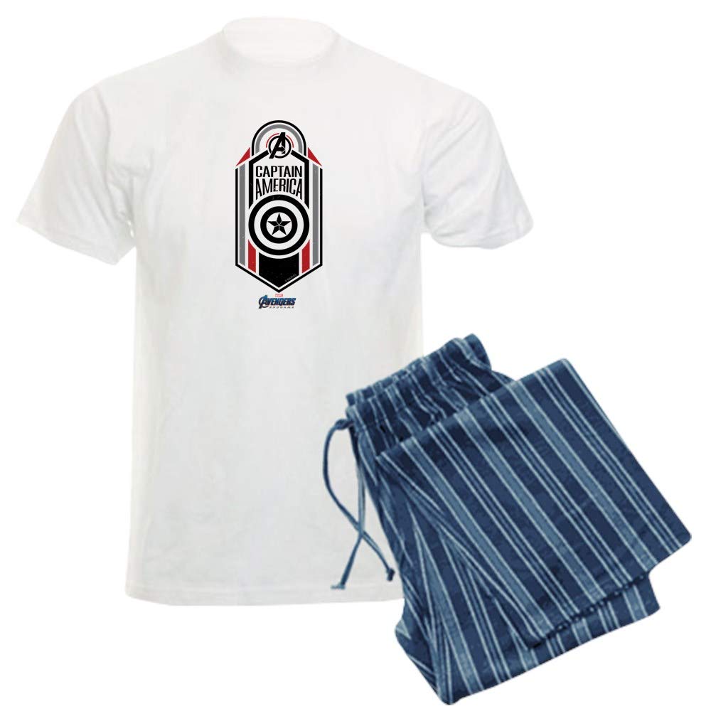 Captain America Logo Men's Lightweight Pajama Set - Soft Cotton Sleepwear for Superhero Fans, Movie Night & Lounge Wear