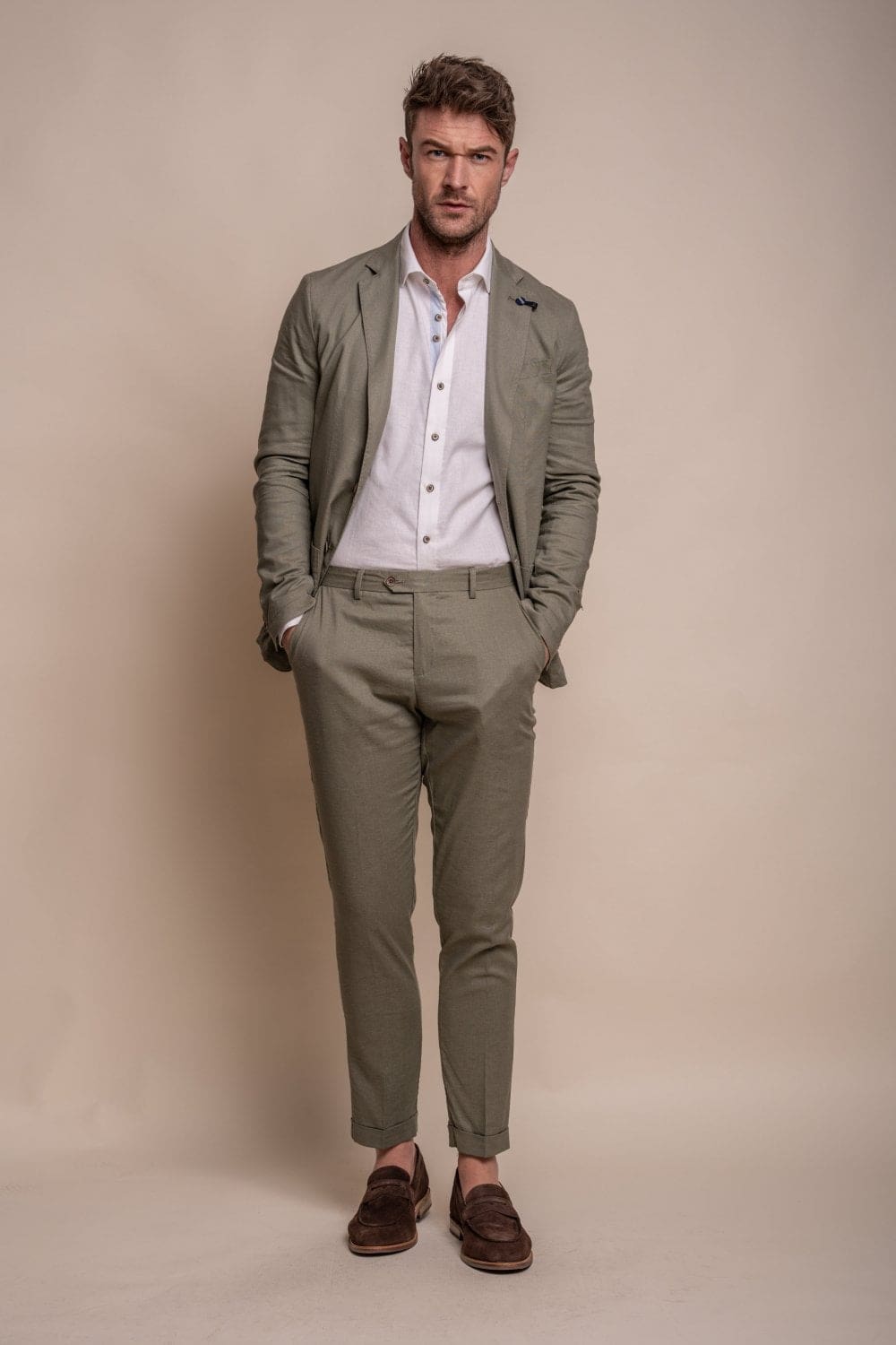 Cavani Alvari Sage Two Piece Suit for Men | Premium Slim Fit Blazer & Pants Set | Perfect for Business Meetings, Weddings & Formal Events