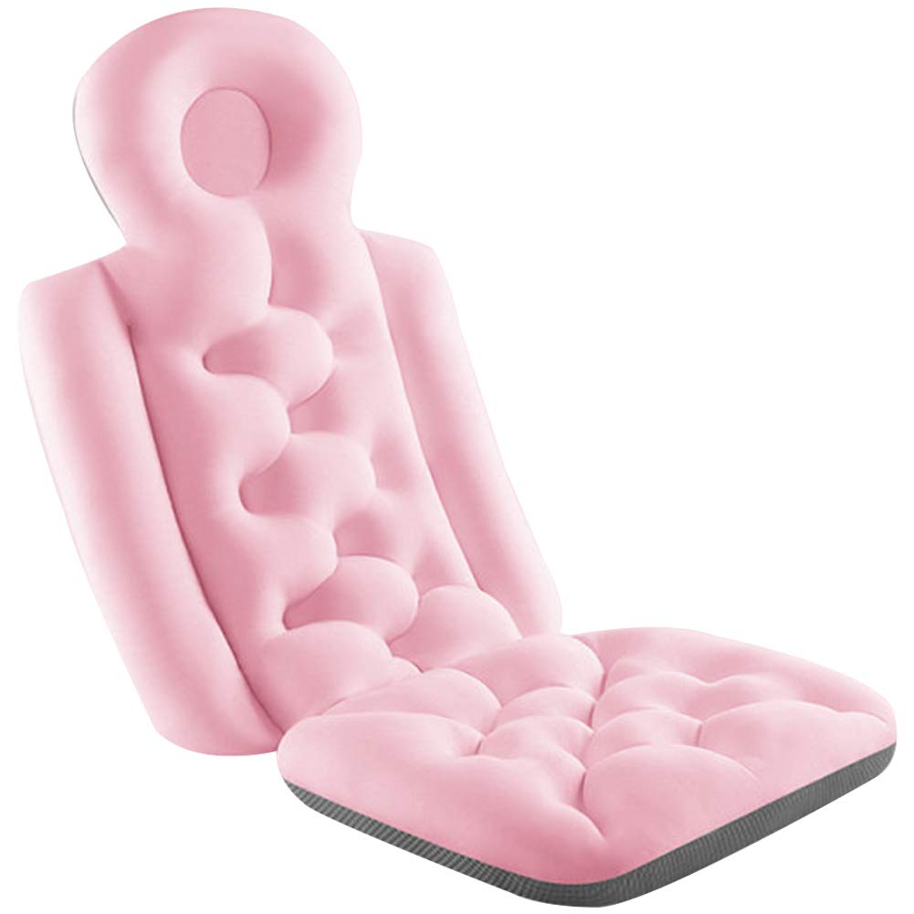 **Non-Slip Foldable Full Body Bathtub Pillow - Soft Spa Cushion for Head, Neck, Shoulder & Back Support - Breathable Bathtub Mat for Relaxing Bath & Shower (Pink) - Perfect for Home Spa, Bathroom Comfort & Stress Relief**