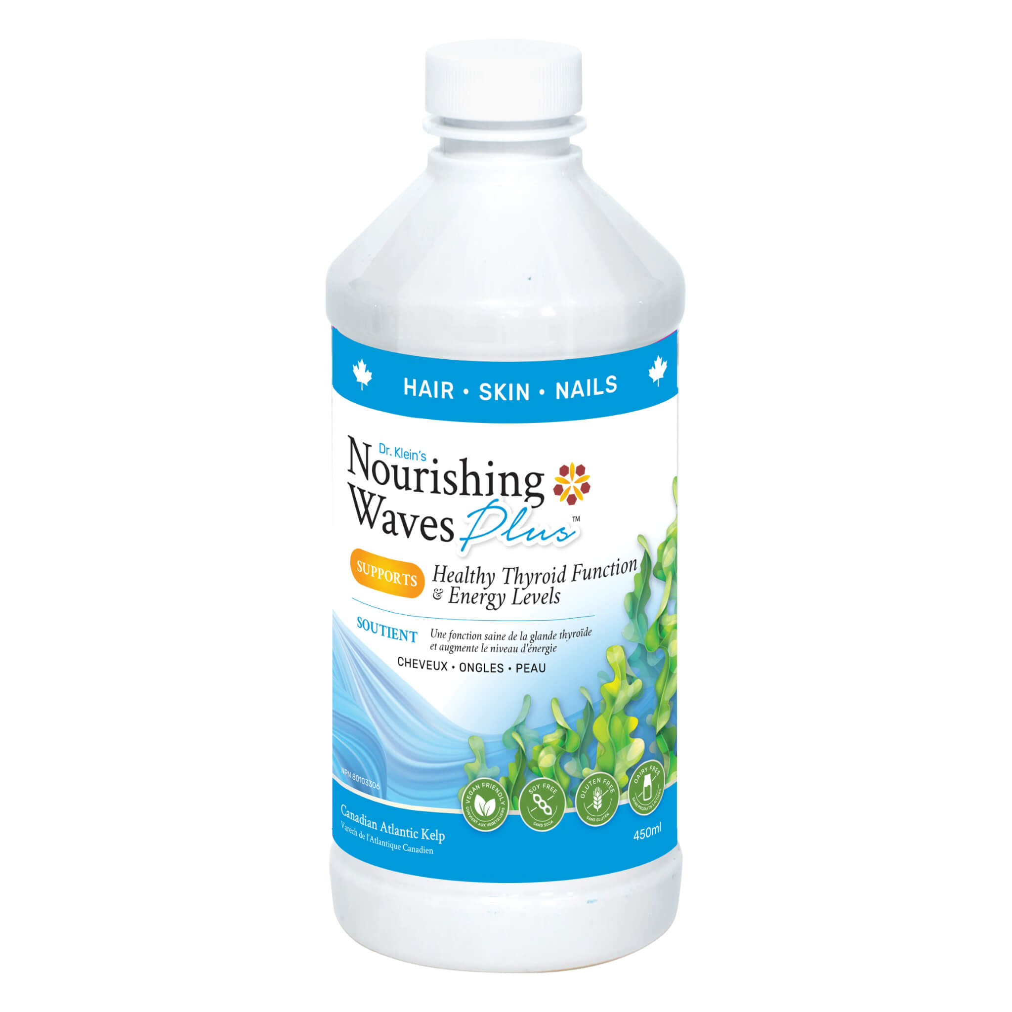 Nourishing Waves Kelp Plus Liquid with Silicon & Biotin for Hair Growth - Strengthen & Shine for Healthy Locks | Perfect for Daily Hair Care Routine