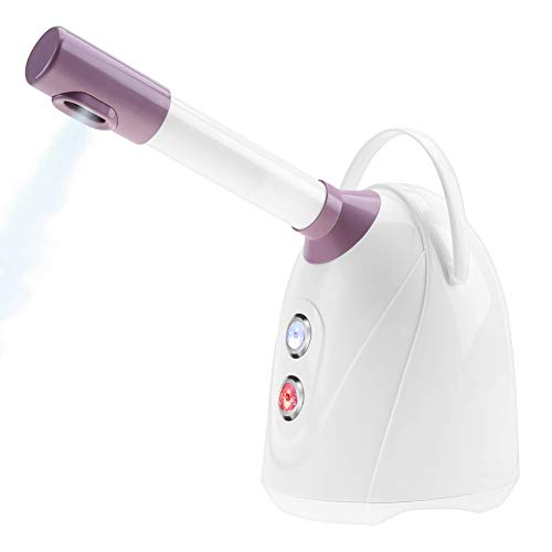 Professional Nano Ionic Facial Steamer - 360° Rotating Hot Steam Spray with Ozone & Ion Technology | Portable Home Spa Device for Deep Cleansing, Hydration & Aromatherapy | Perfect for Skincare Routine, Blackhead Removal & Relaxation (US Plug)