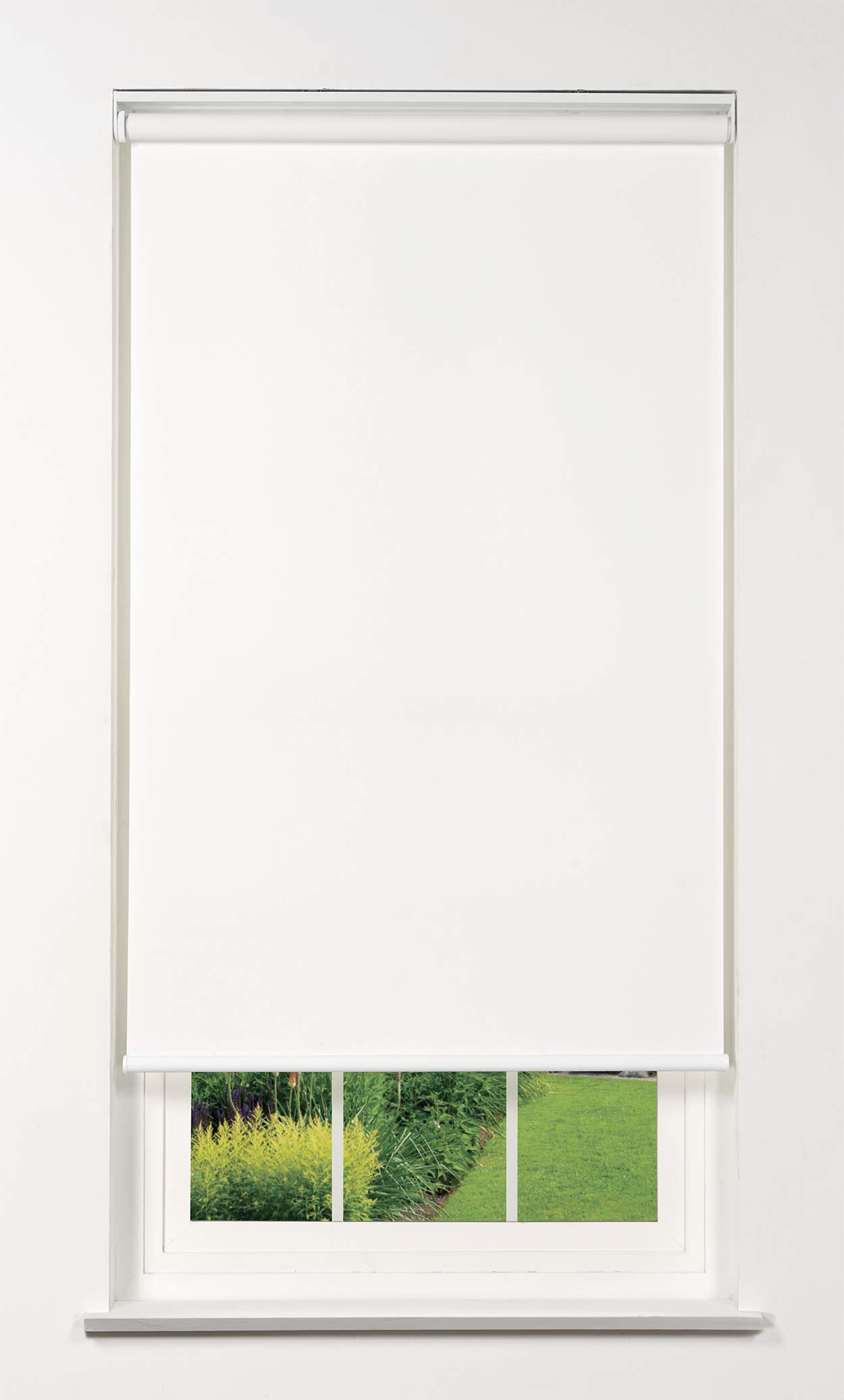 Premium Linen Avenue Cordless 1% Solar Screen Roller Shade - White (52.5