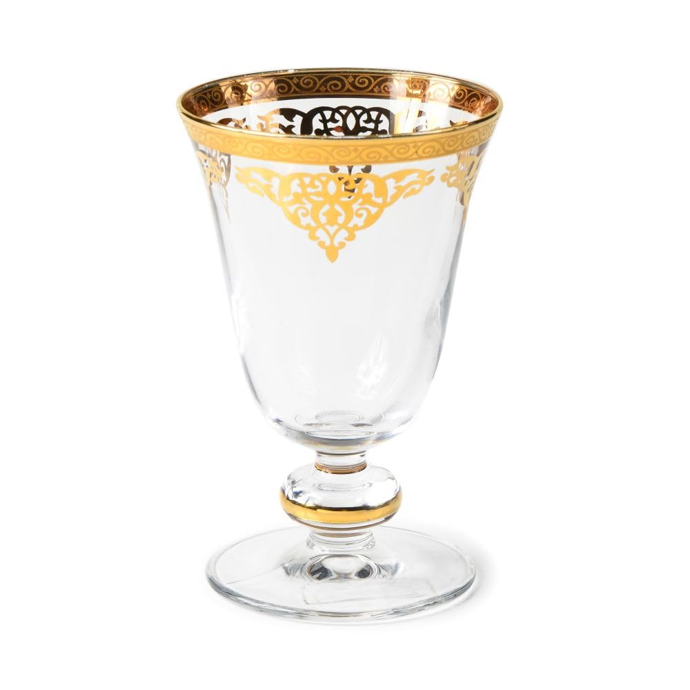 Classic Touch CAWS676 Short Stem Wine Glasses - Elegant Crystal Glassware for Red Wine, Cocktails & Champagne - Perfect for Dinner Parties, Weddings & Home Bar Decor