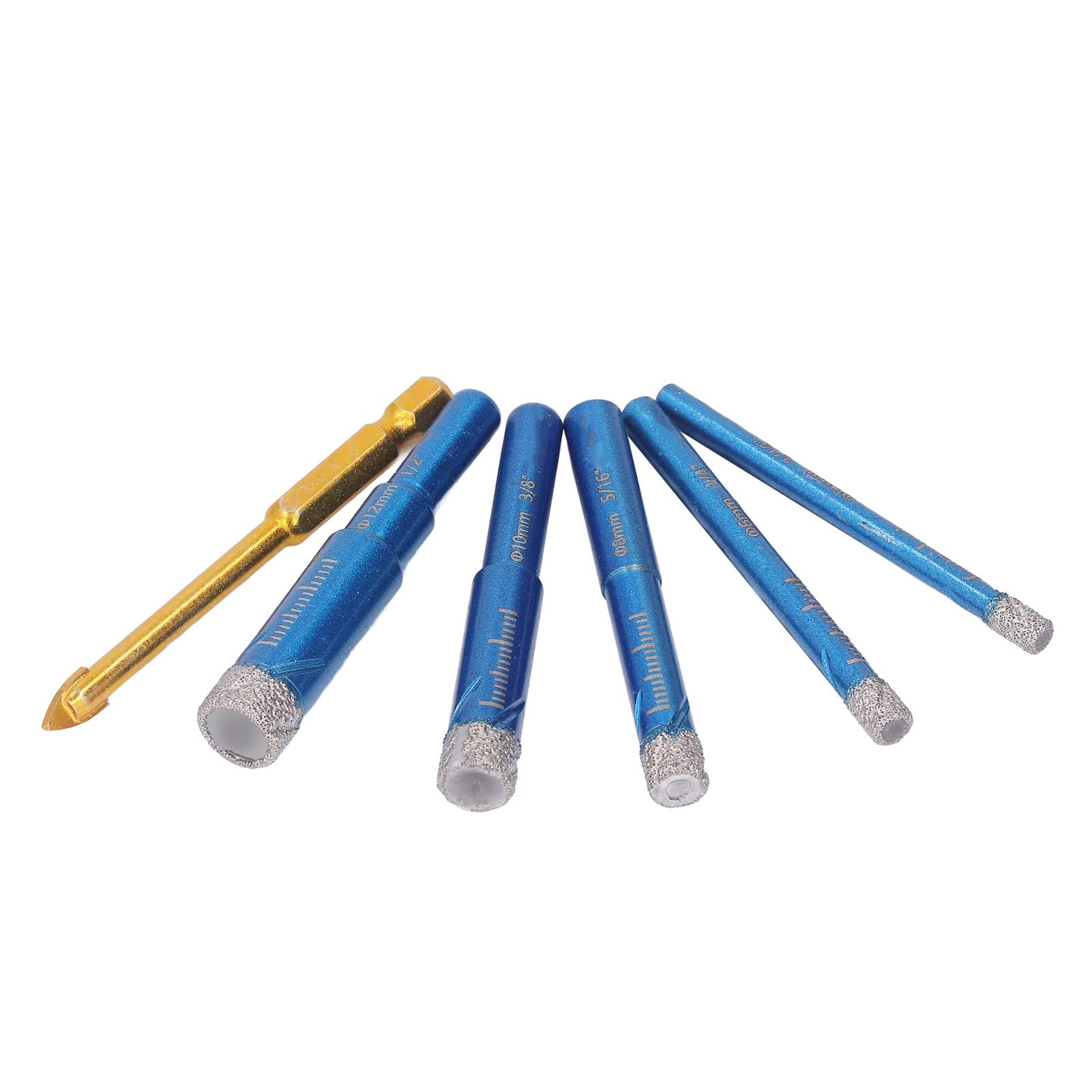Brazed Hole Saw Cutter - 6PCS Dry Drill Bit for Glass & Granite - DIY & Construction