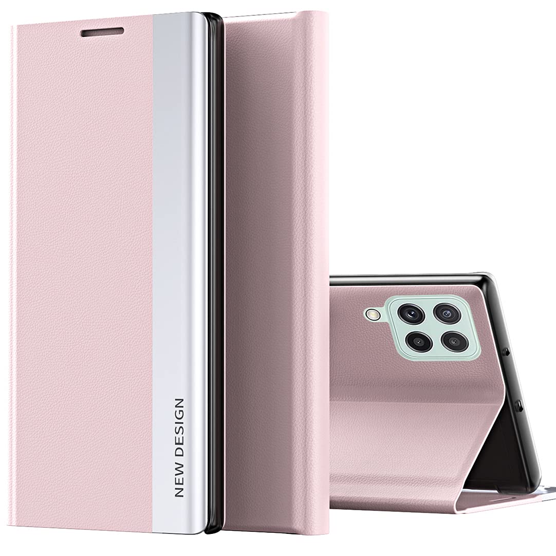 Premium Magnetic Leather Flip Case for Samsung Galaxy A22 4G (Not 5G) - Shockproof TPU Bumper Protection, CX Pink | Perfect for Work, Travel & Everyday Use