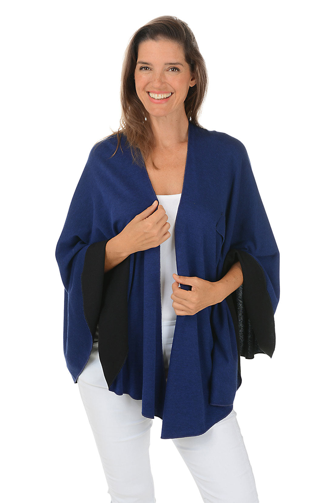 Cobalt Reversible Wrap - Stylish & Versatile Women's Fashion Scarf for All Seasons | Perfect for Office, Travel, and Casual Outfits