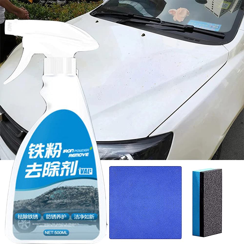 Multi-Purpose Rust Removal Spray - Instant Car Rust Remover & Derusting Cleaner for Vehicle Maintenance (500ml) with Sponge & Cleaning Cloth - Perfect for Auto Repair, Metal Restoration & DIY Projects