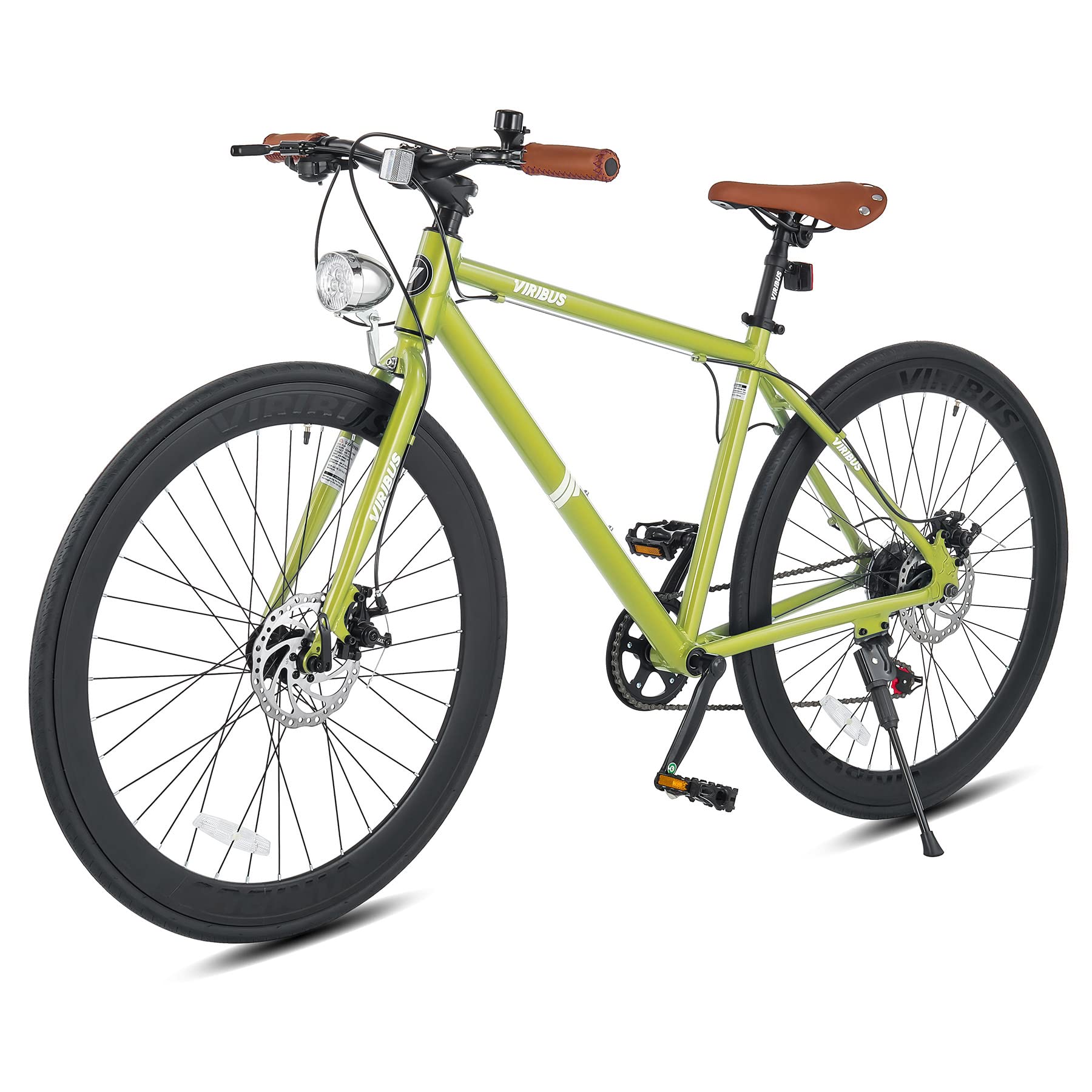 Viribus 700C Hybrid Road Bike for Men & Women - Lightweight Aluminum Frame, 7-Speed Shimano Derailleur - Perfect for Commuting, City Riding & Touring (28 Inch Wheels)