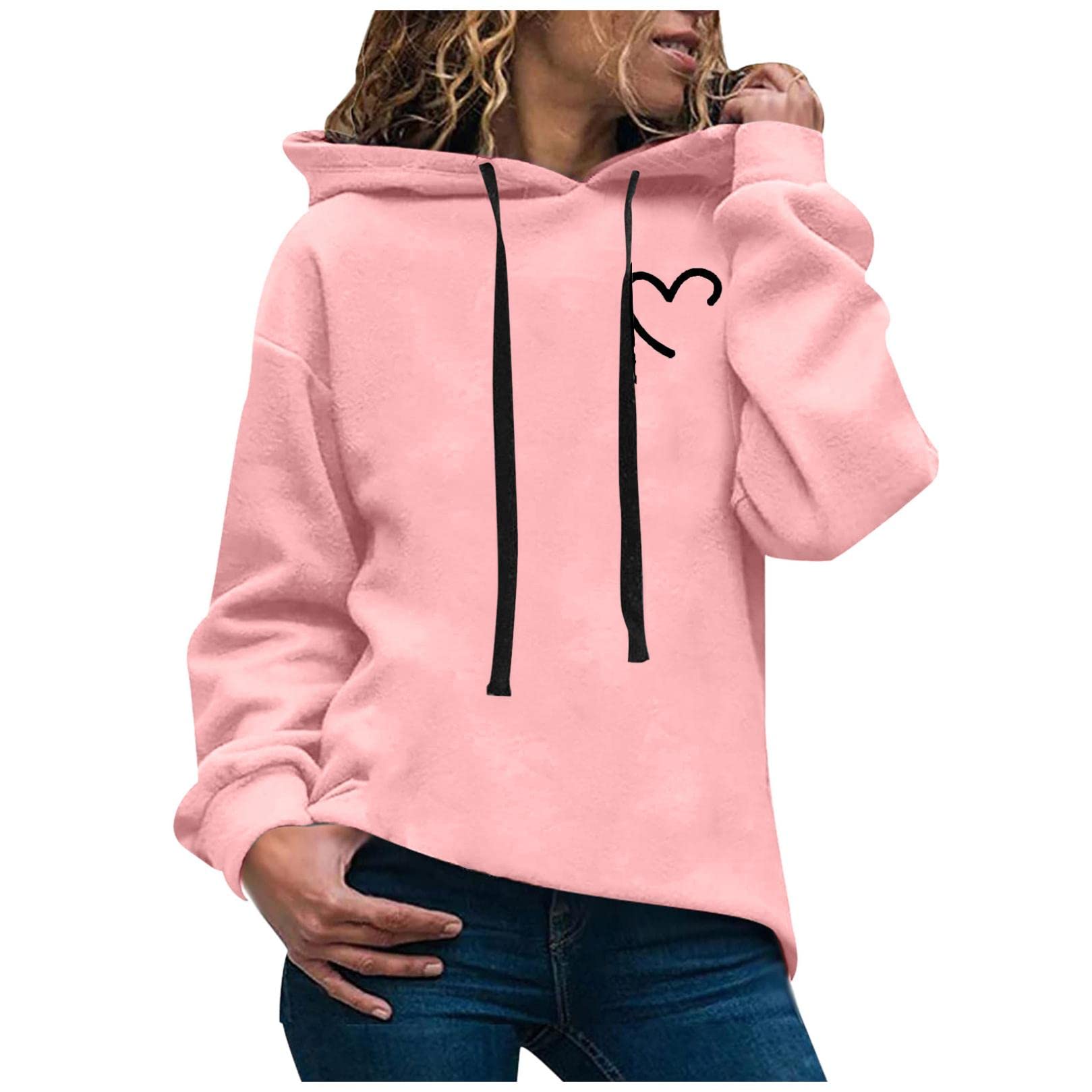 Women's Lightweight Casual Hoodie - Long Sleeve Solid Color Pullover Sweatshirt for Everyday Wear | Perfect for Lounging, Running Errands & Outdoor Activities
