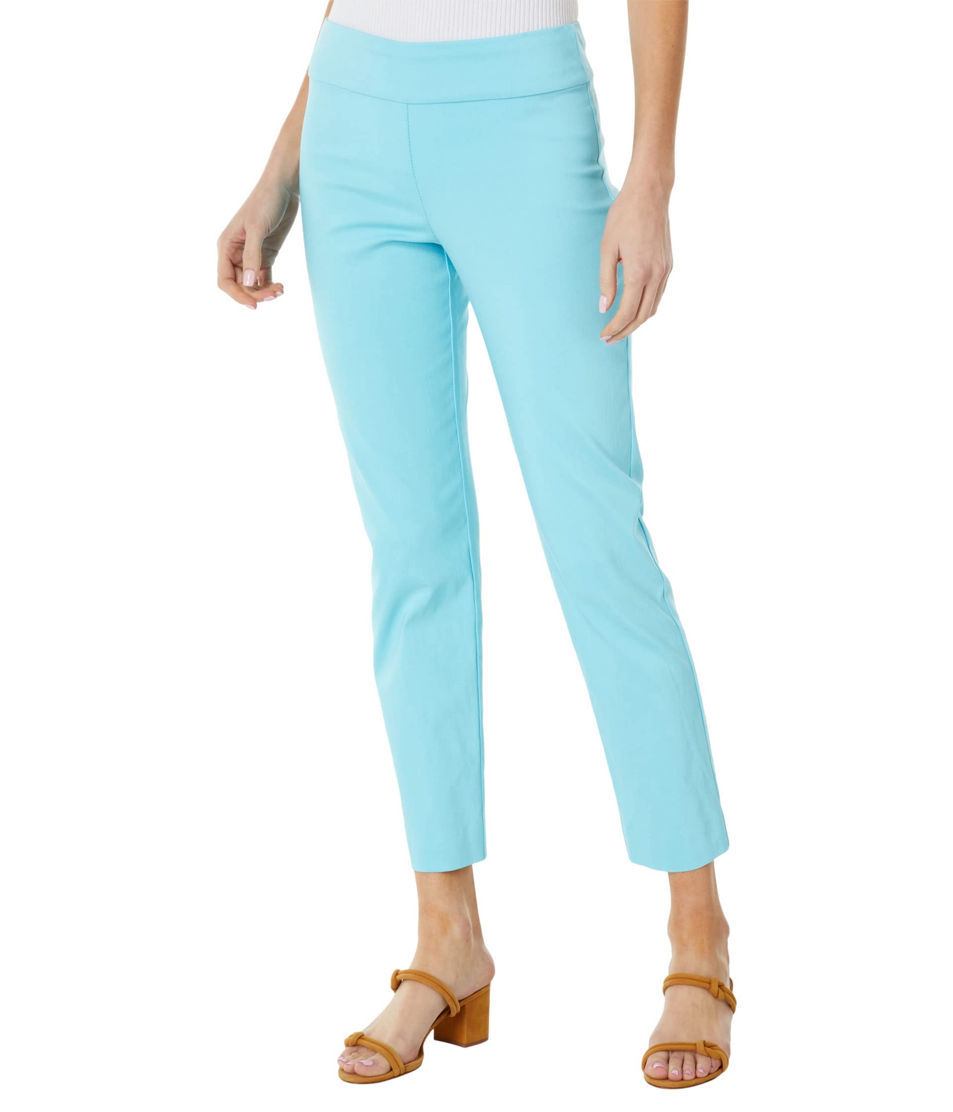 Krazy Larry Women's Pull-On Ankle Pants - Stretchy Comfort Fit Casual Work Pants for Office, Travel & Everyday Wear
