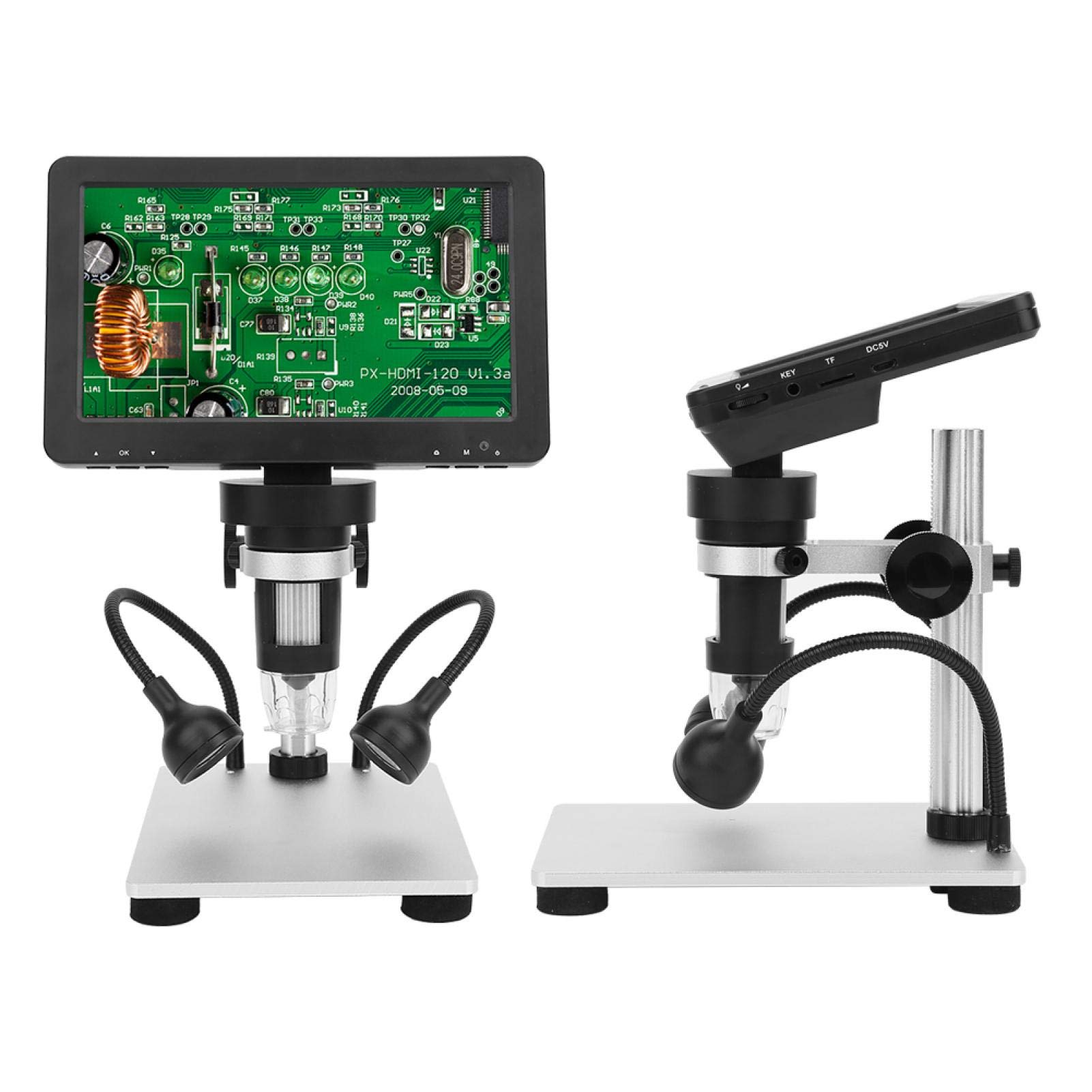 Faceuer Electric Microscope with Rotatable 1080FHD Screen - High Definition Digital Microscope with Fill Light for Phone Repair, PCB Inspection & Jewelry Appraisal | Perfect for Electronics Hobbyists, Watchmakers & Coin Collectors