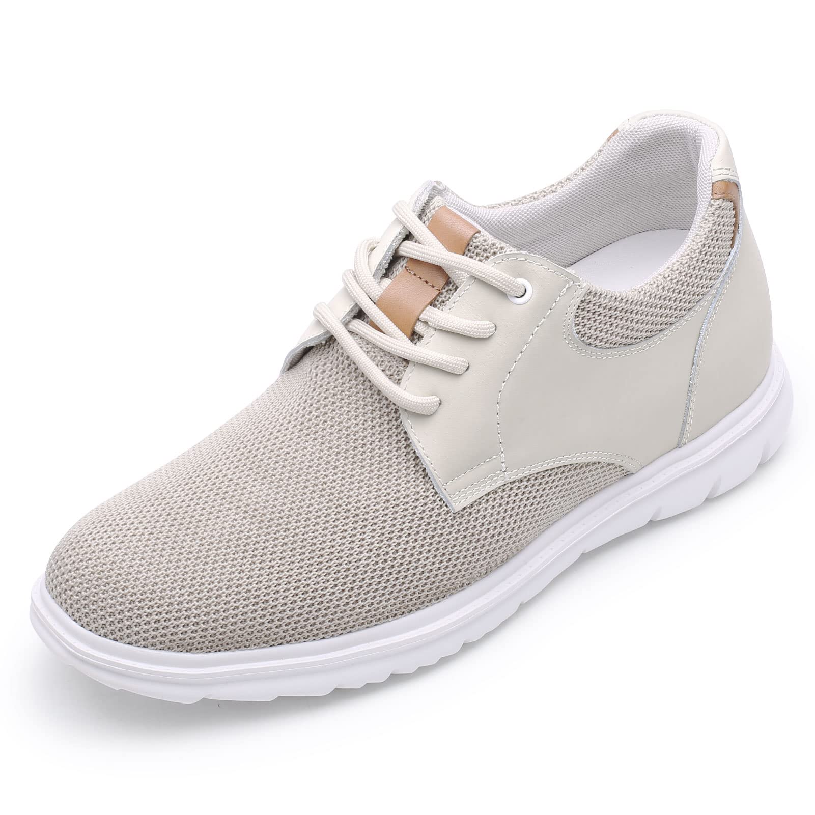 CHAMARIPA Men's Height Increasing Sneakers - Lightweight Elevator Shoes with Hidden Heel, Breathable Mesh & Lace-Up Design - Perfect for Casual Wear, Work, and Night Out