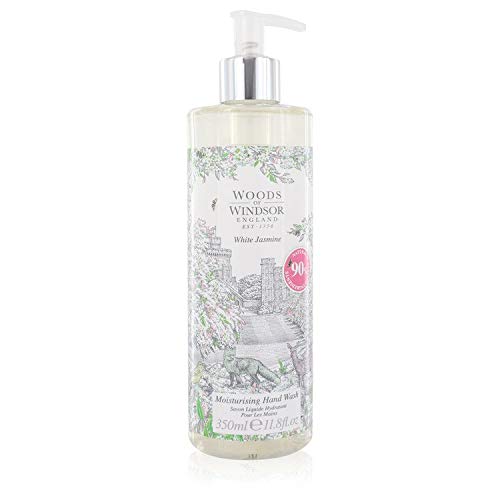 Woods of Windsor White Jasmine Perfumed Hand Wash for Women - 11.8 oz Luxury Floral Scented Soap | Perfect for Bathroom, Guest Room & Spa Relaxation