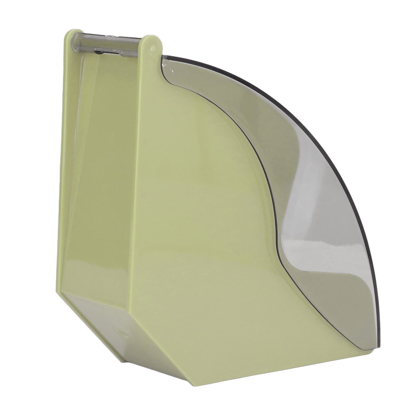 Acrylic Coffee Filter Paper Holder - Fan-Shaped Plastic Storage Box for Cafe & Home Use (Green) | Keeps Coffee Filters Clean & Organized
