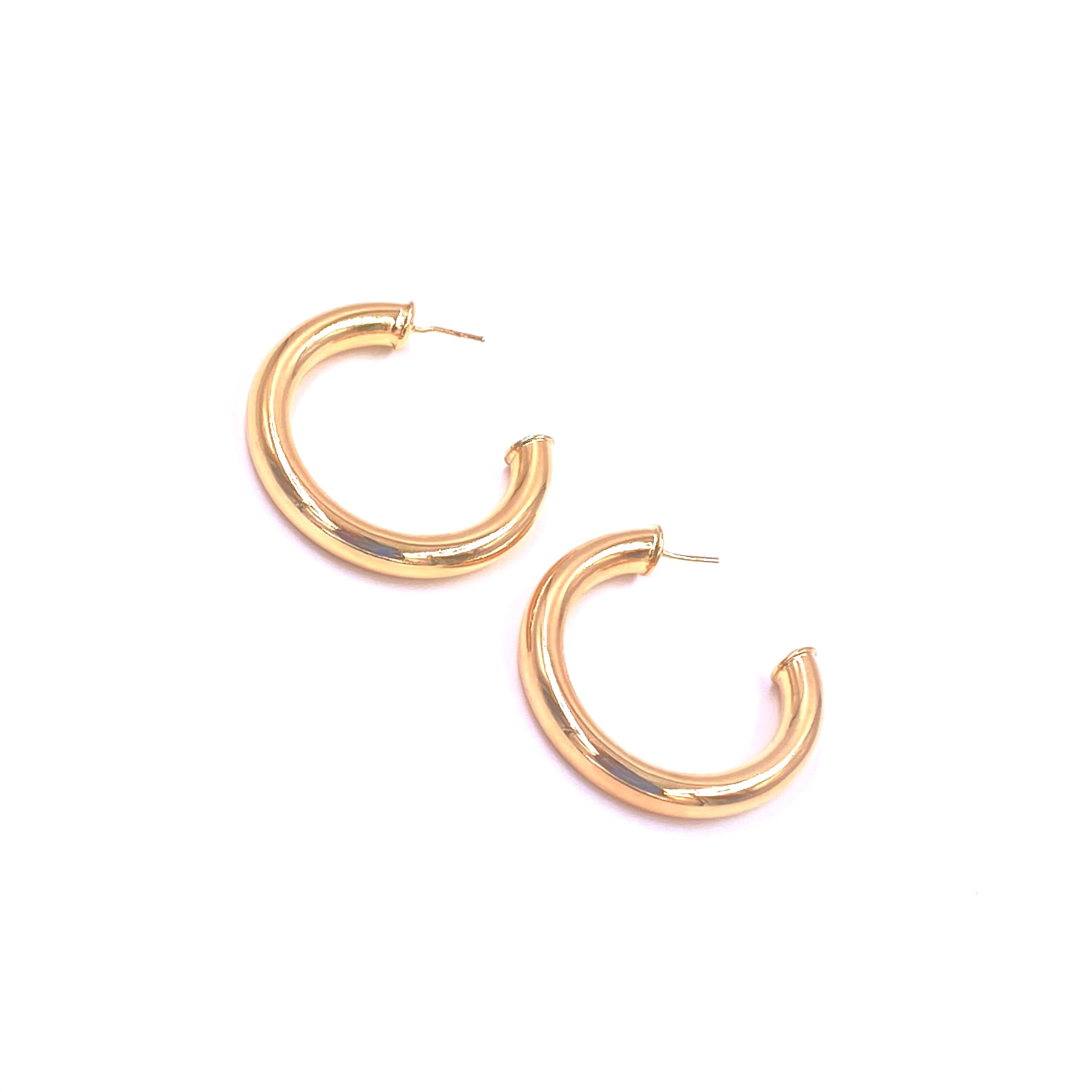 Ashley Gold Stainless Steel Gold Plated Chunky Hoop Earrings for Women - Trendy Fashion Jewelry for Party, Wedding & Everyday Wear