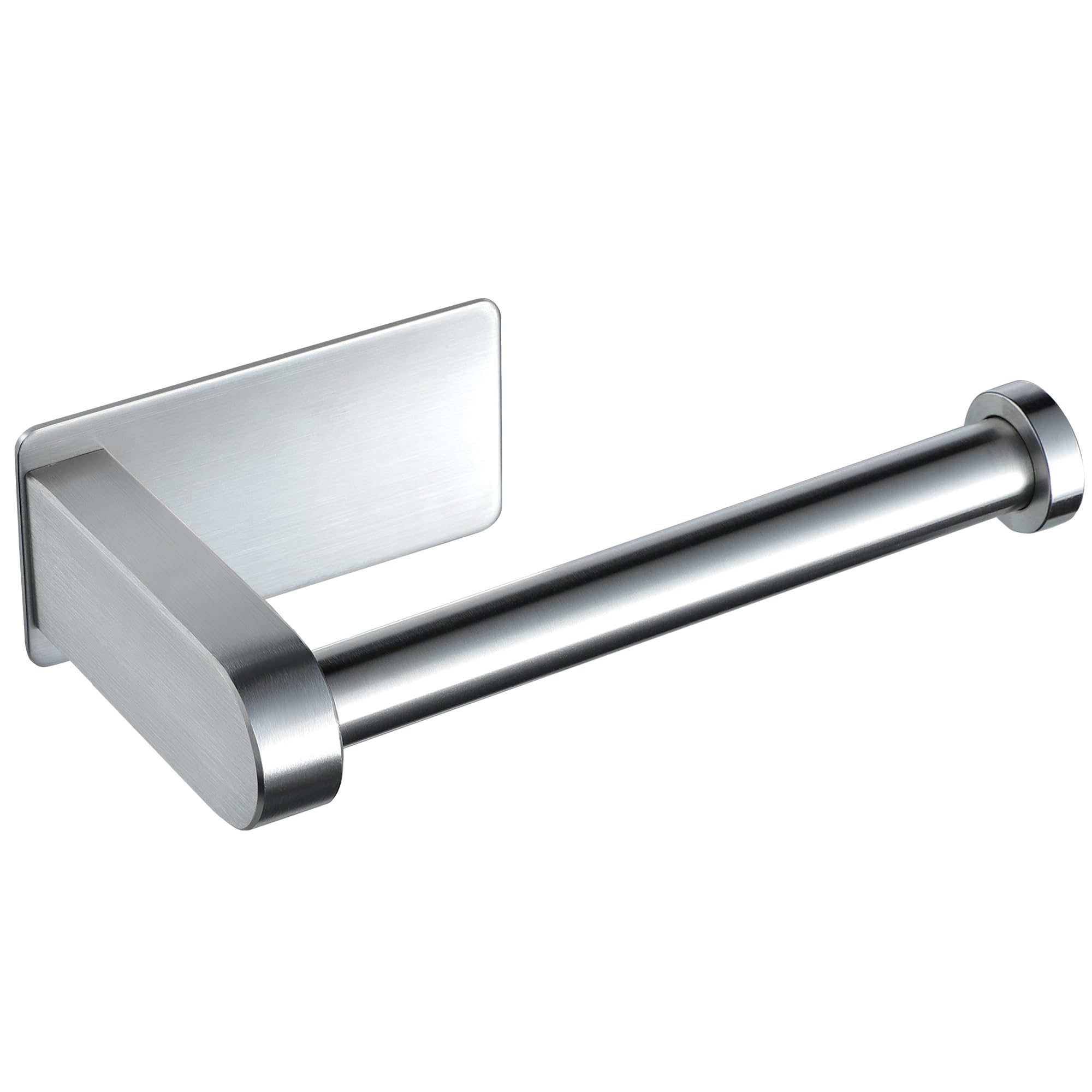 YIGII No Drill Self Adhesive Toilet Paper Holder - Stainless Steel Brushed Bathroom Tissue Roll Stand for Easy Installation | Perfect for Small Spaces, Apartments, RVs and Modern Bathrooms