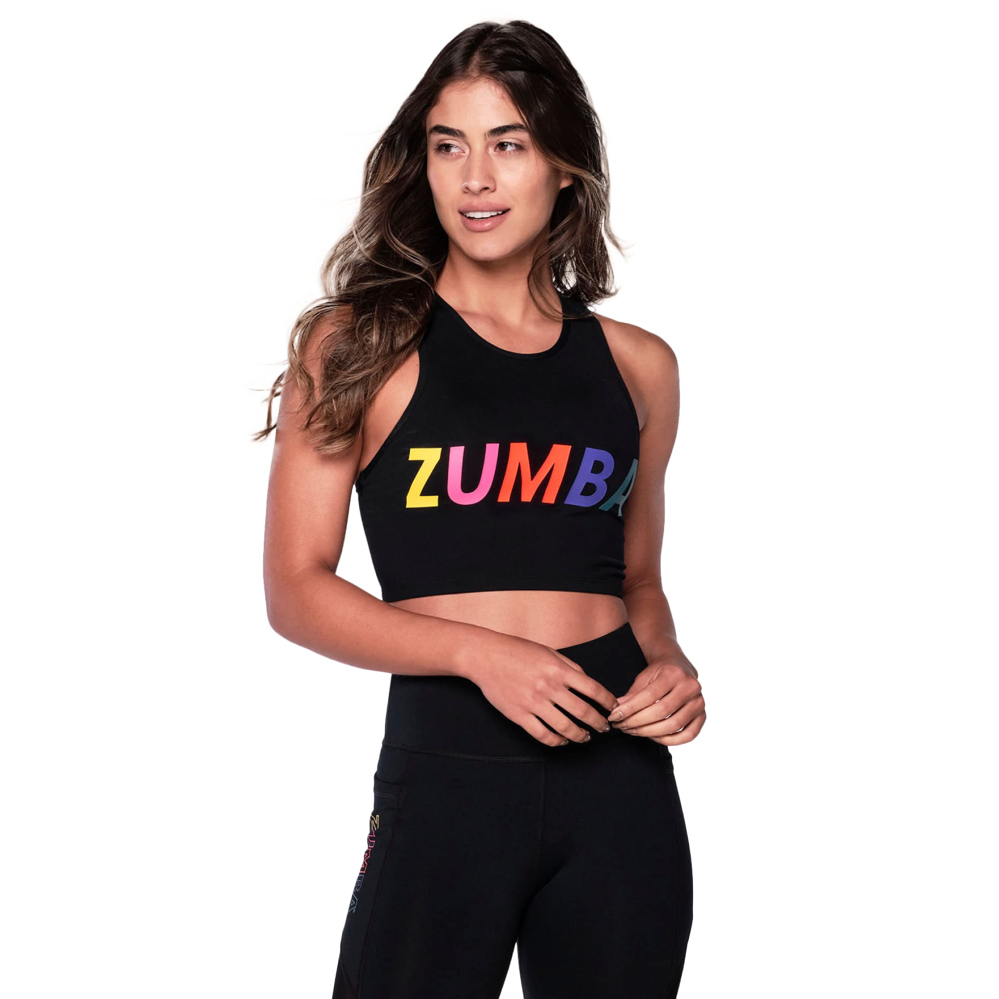 ZUMBA Women's Cropped Tank Top - Breathable Workout Shirt for Yoga, Gym & Fitness - Trendy Athletic Wear for Women