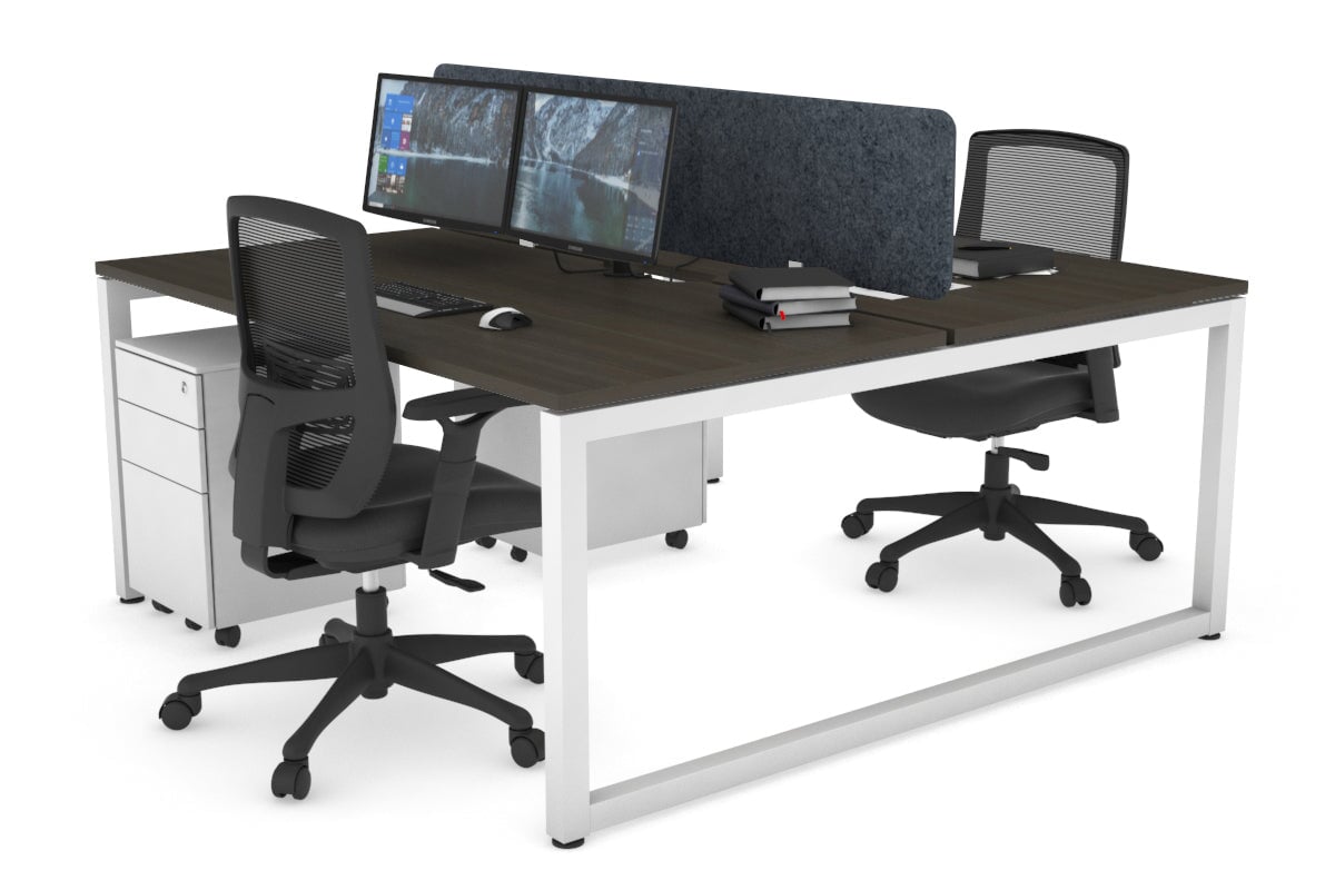 Quadro Loop Legs 2 Person Office Workstation - 1600L x 800W with Cable Management - Modern Shared Desk for Collaborative Workspaces & Home Offices