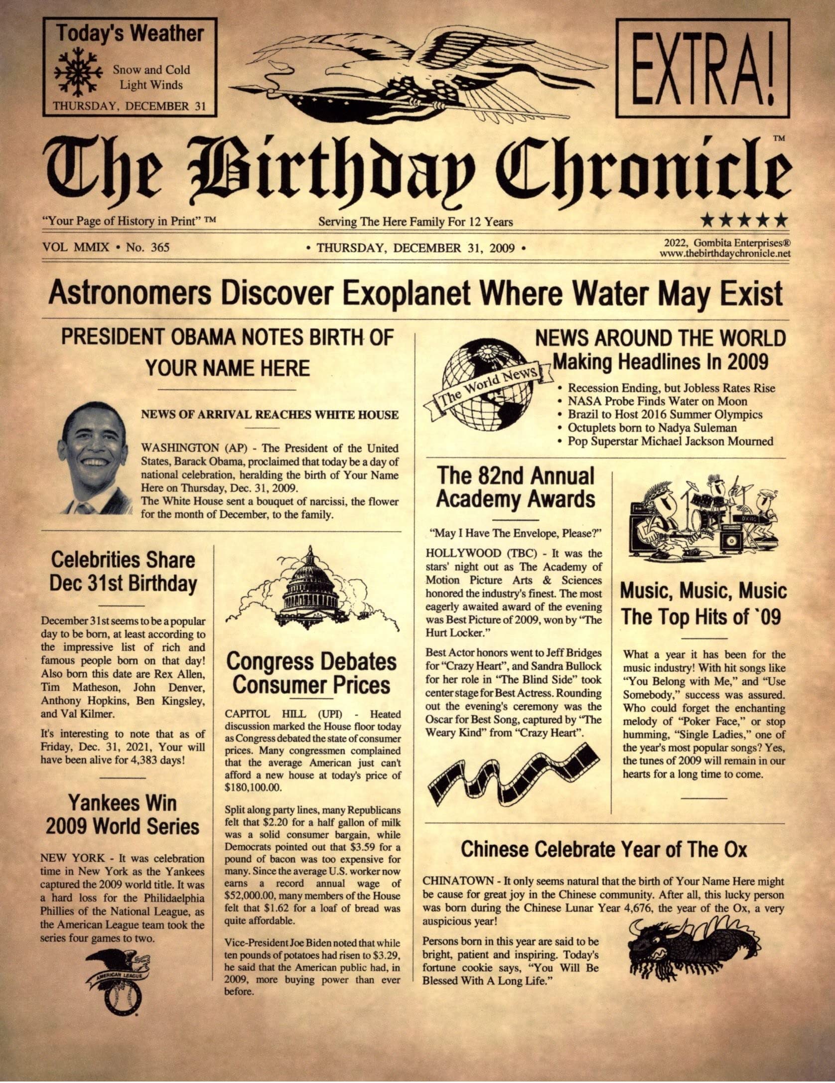 The Birthday Chronicle 8.5x11 or 11x14 Inch Customizable Scrapbook (1917-2016) - Perfect for Birthdays & Anniversaries with Multiple Backgrounds on Premium Cardstock/Photo Paper | Great for Gift-Giving, Memory Keeping & Special Occasions