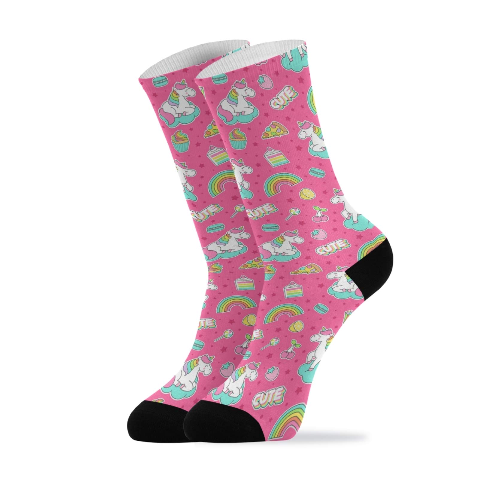 **Unicorn Rainbow Socks for Women, Girls & Boys - Fun Novelty Casual Crew Socks for Outdoor, Cosplay & Gift Giving**