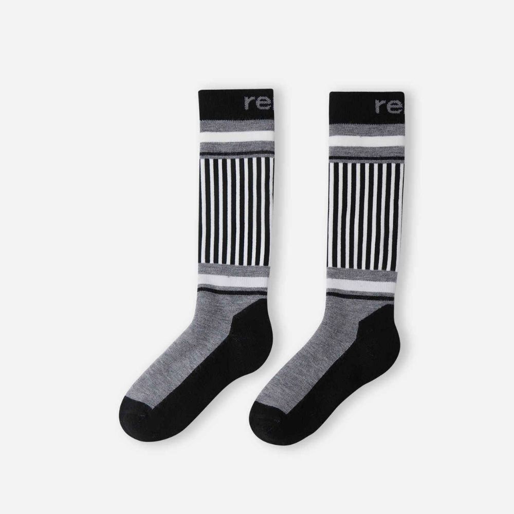 Reima Frotee Kids Ski Socks - Warm Winter Thermal Socks for Boys & Girls - Moisture-Wicking & Cushioned for Skiing, Snowboarding & Outdoor Activities (Grey)