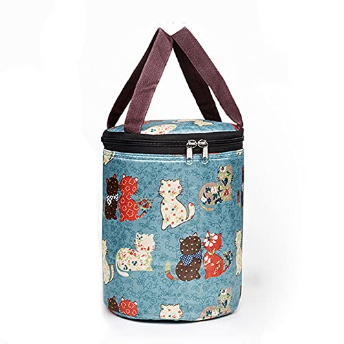 Insulated Round Lunch Bag - Portable Thermal Cylindrical Lunch Box with Waterproof Design | Perfect for Office, School, Picnics & Outdoor Activities
