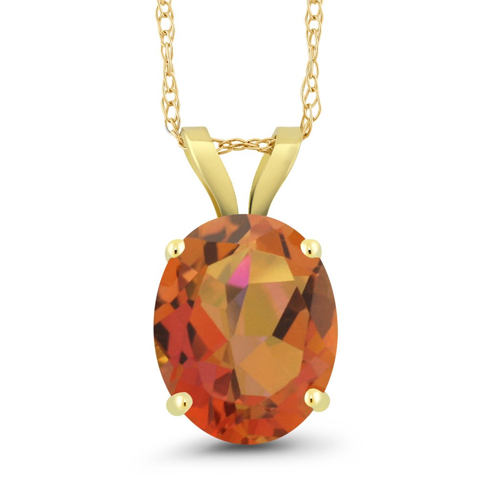 14K Yellow Gold 10X8MM Oval Birthstone Pendant Necklace for Women - Genuine Gemstone Solitaire Jewelry with 18 Inch Gold Chain | Elegant Fine Jewelry Gift for Mom, Wife, Her | Perfect for Birthdays, Anniversaries & Special Occasions
